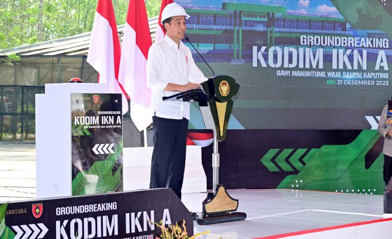 Groundbreaking Kodim IKN, Presiden: Harus Jadi Contoh Kodim di Seluruh Tanah Air